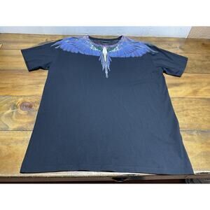 Marcelo Burlon Mens Icon Wings Black Graphic T-Shirt Size 2XL